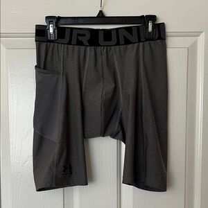 Under Armour HeatGear Pocket Compression Shorts Size L 9” Inseam Short